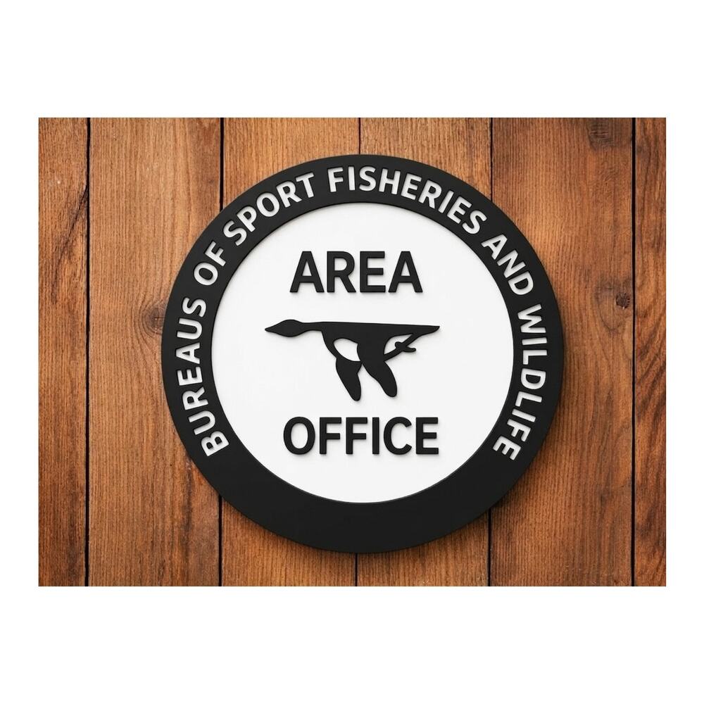 Bureaus Of Sport Fisheries and Wildlife Area Office Sign Hunt Fish DNR Game